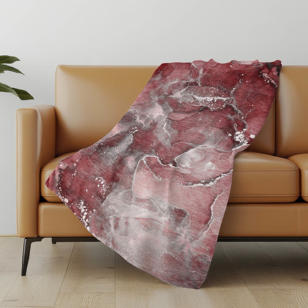 Premium Machine Washable ASB518 Merlot 50" x 70" Sherpa Throw Blanket. Picture 5