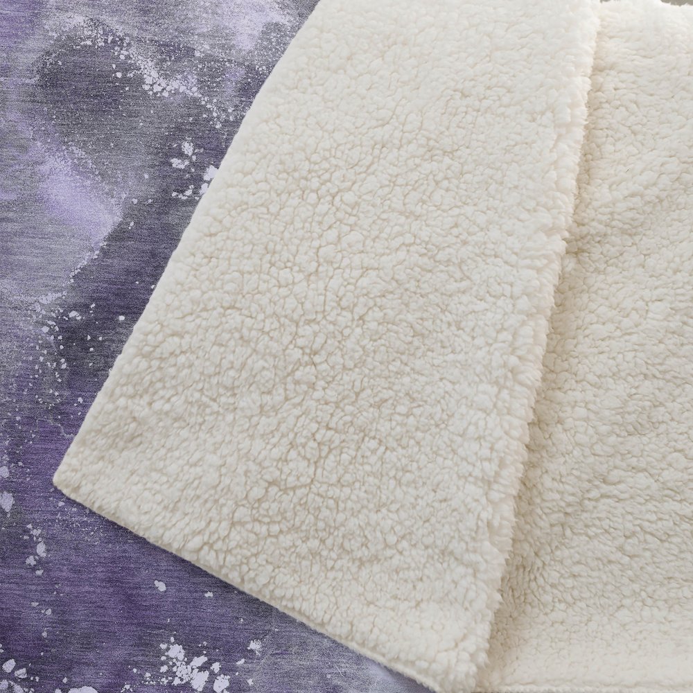 Premium Machine Washable ASB518 Purple 50" x 70" Sherpa Throw Blanket. Picture 2