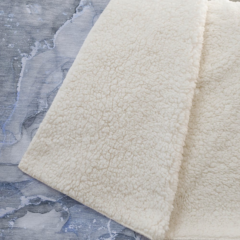Premium Machine Washable ASB519 Blue 50" x 70" Sherpa Throw Blanket. Picture 2