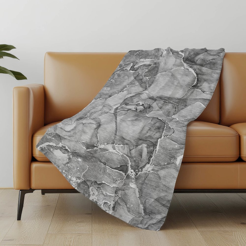 Premium Machine Washable ASB519 Pewter 50" x 70" Sherpa Throw Blanket. Picture 5