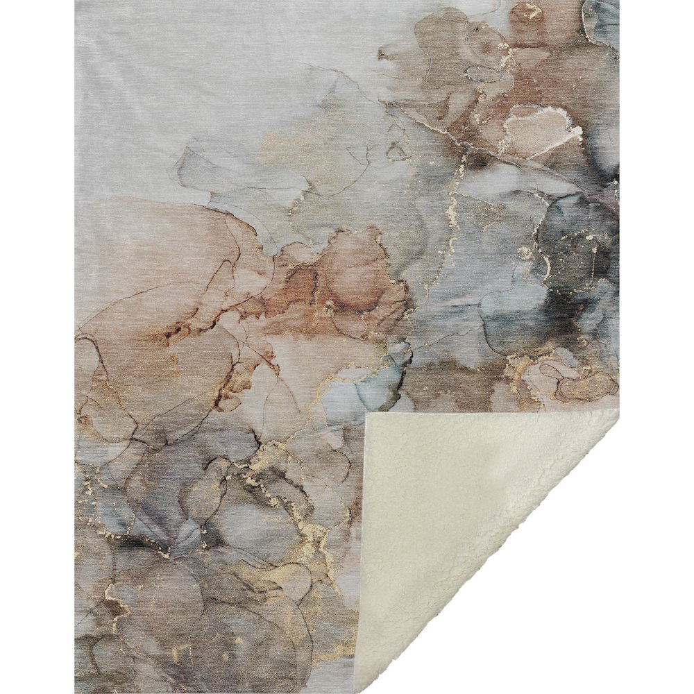 Premium Machine Washable ASB520 Beige 50" x 70" Sherpa Throw Blanket. Picture 1