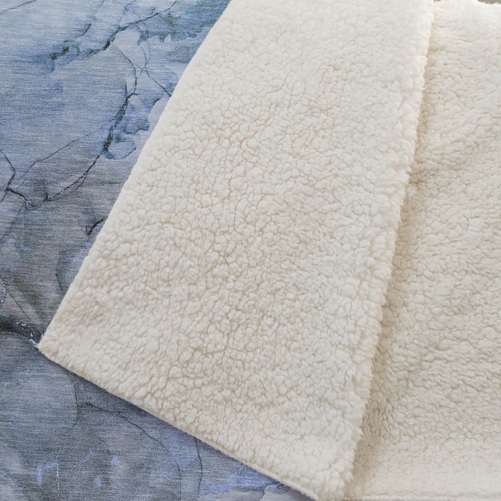 Premium Machine Washable ASB520 Blue 50" x 70" Sherpa Throw Blanket. Picture 2