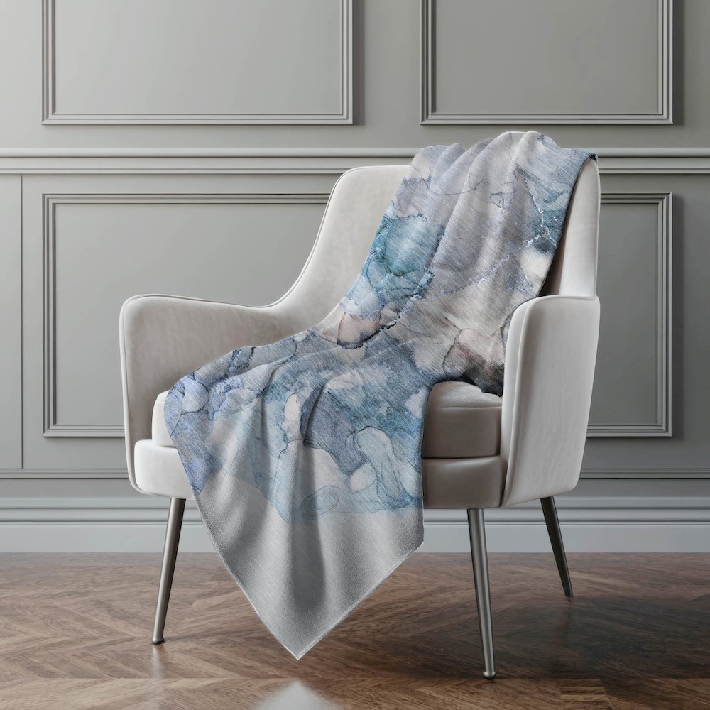 Premium Machine Washable ASB520 Blue 50" x 70" Sherpa Throw Blanket. Picture 4