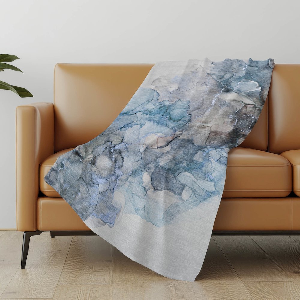 Premium Machine Washable ASB520 Blue 50" x 70" Sherpa Throw Blanket. Picture 5