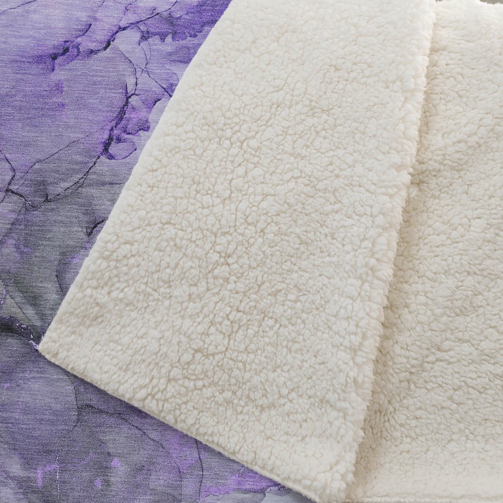 Premium Machine Washable ASB520 Purple 50" x 70" Sherpa Throw Blanket. Picture 2