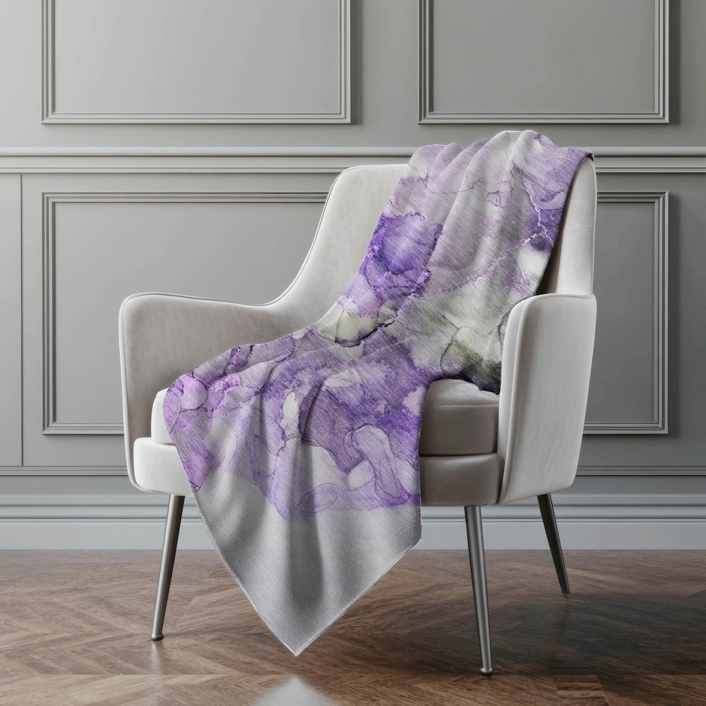 Premium Machine Washable ASB520 Purple 50" x 70" Sherpa Throw Blanket. Picture 4