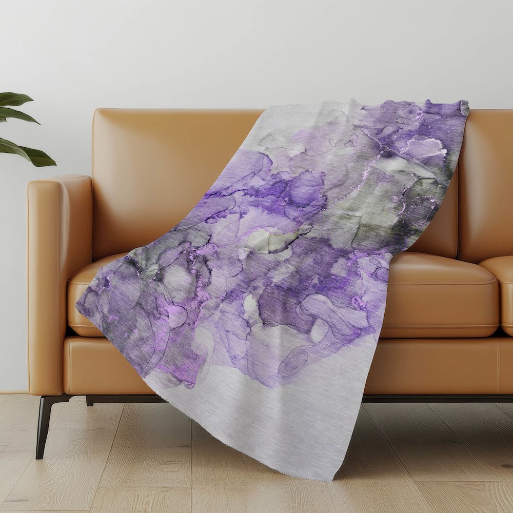 Premium Machine Washable ASB520 Purple 50" x 70" Sherpa Throw Blanket. Picture 5