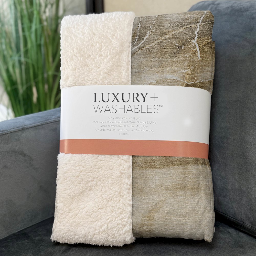 Premium Machine Washable ASB521 Beige 50" x 70" Sherpa Throw Blanket. Picture 3