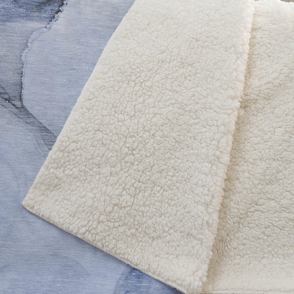 Premium Machine Washable ASB521 Blue 50" x 70" Sherpa Throw Blanket. Picture 2