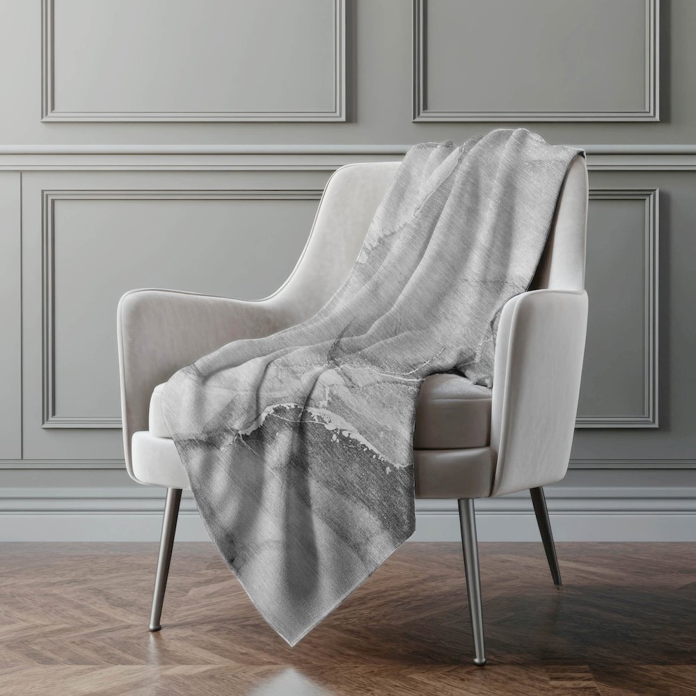 Premium Machine Washable ASB521 Gray 50" x 70" Sherpa Throw Blanket. Picture 4