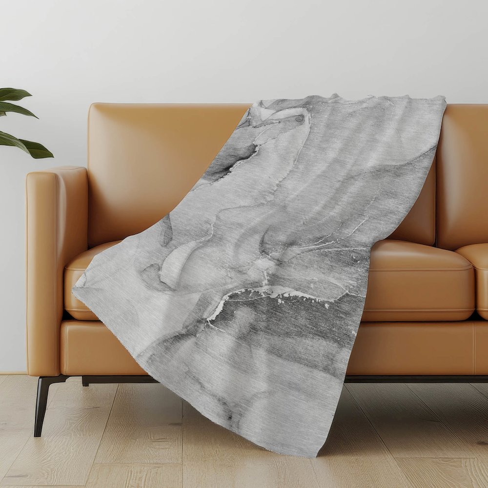 Premium Machine Washable ASB521 Gray 50" x 70" Sherpa Throw Blanket. Picture 5