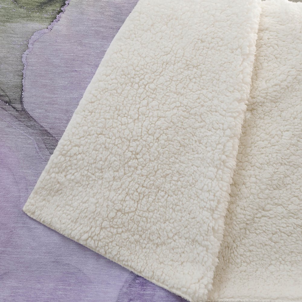 Premium Machine Washable ASB521 Purple 50" x 70" Sherpa Throw Blanket. Picture 2
