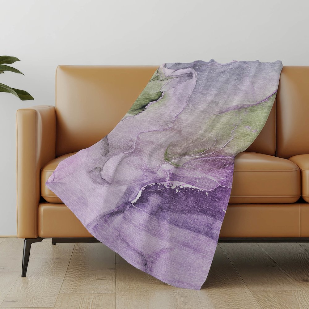 Premium Machine Washable ASB521 Purple 50" x 70" Sherpa Throw Blanket. Picture 5