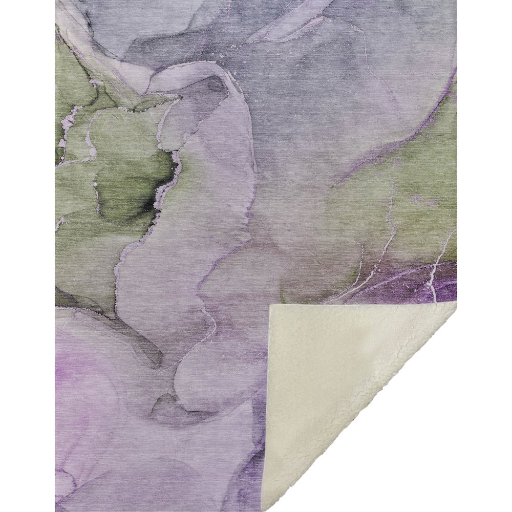 Premium Machine Washable ASB521 Purple 50" x 70" Sherpa Throw Blanket. Picture 1