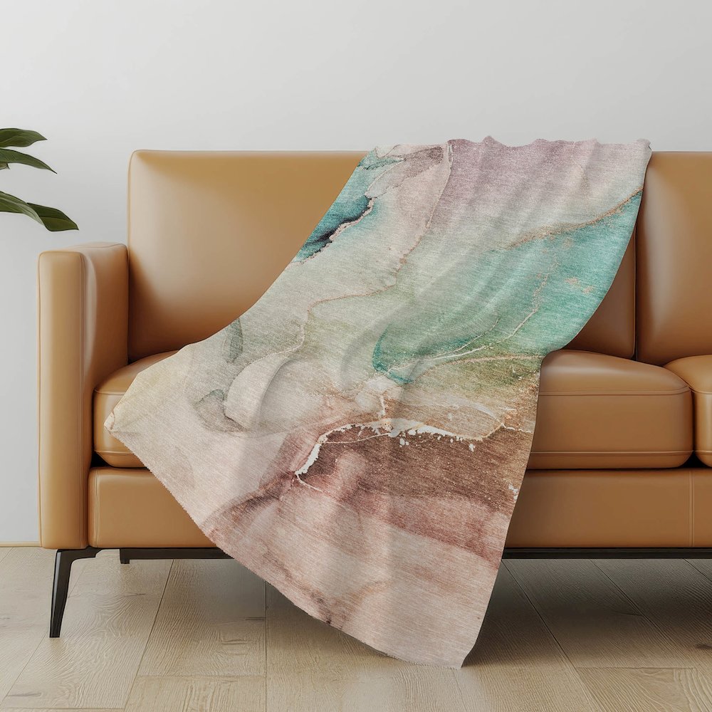 Premium Machine Washable ASB521 Teal 50" x 70" Sherpa Throw Blanket. Picture 5