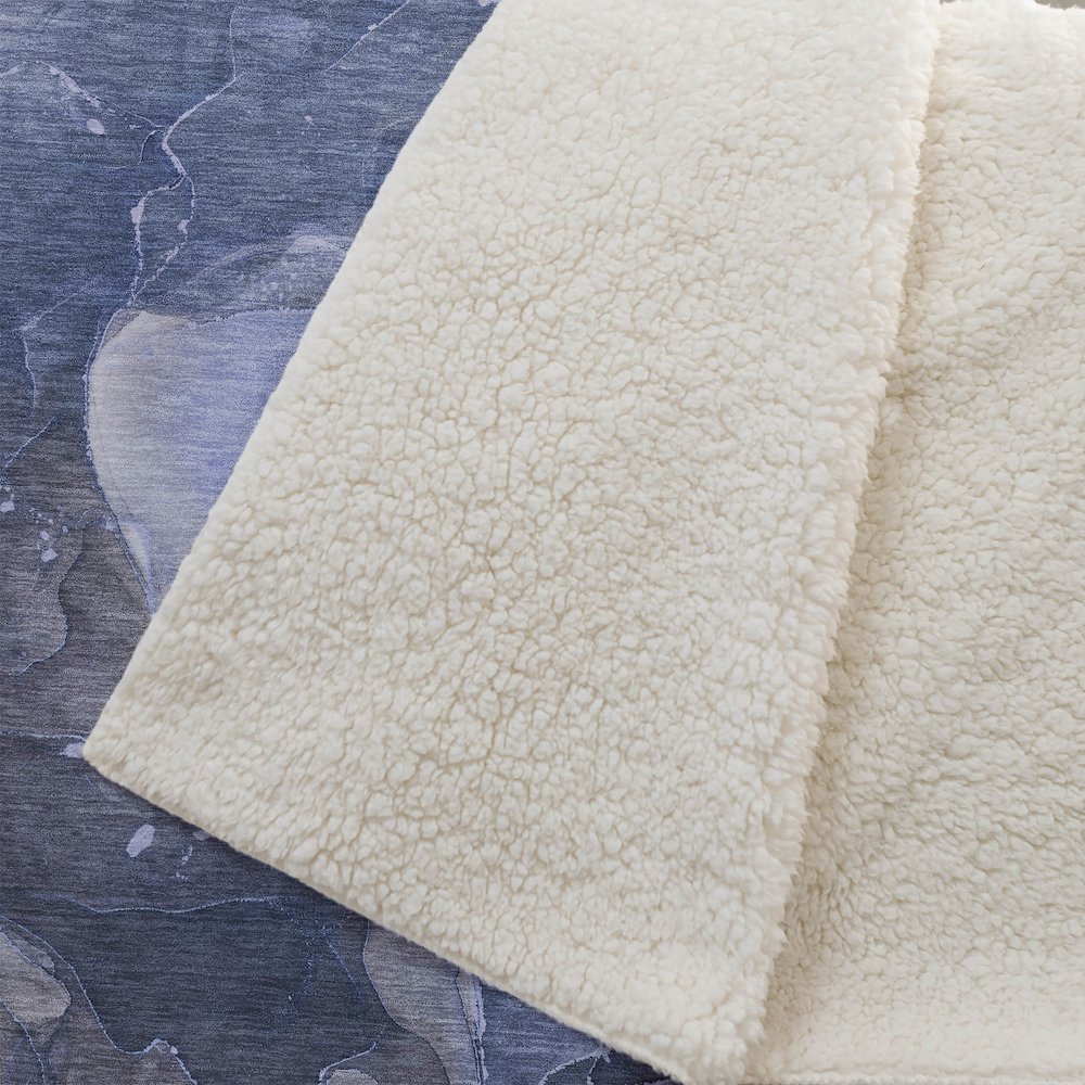Premium Machine Washable ASB522 Blue 50" x 70" Sherpa Throw Blanket. Picture 2