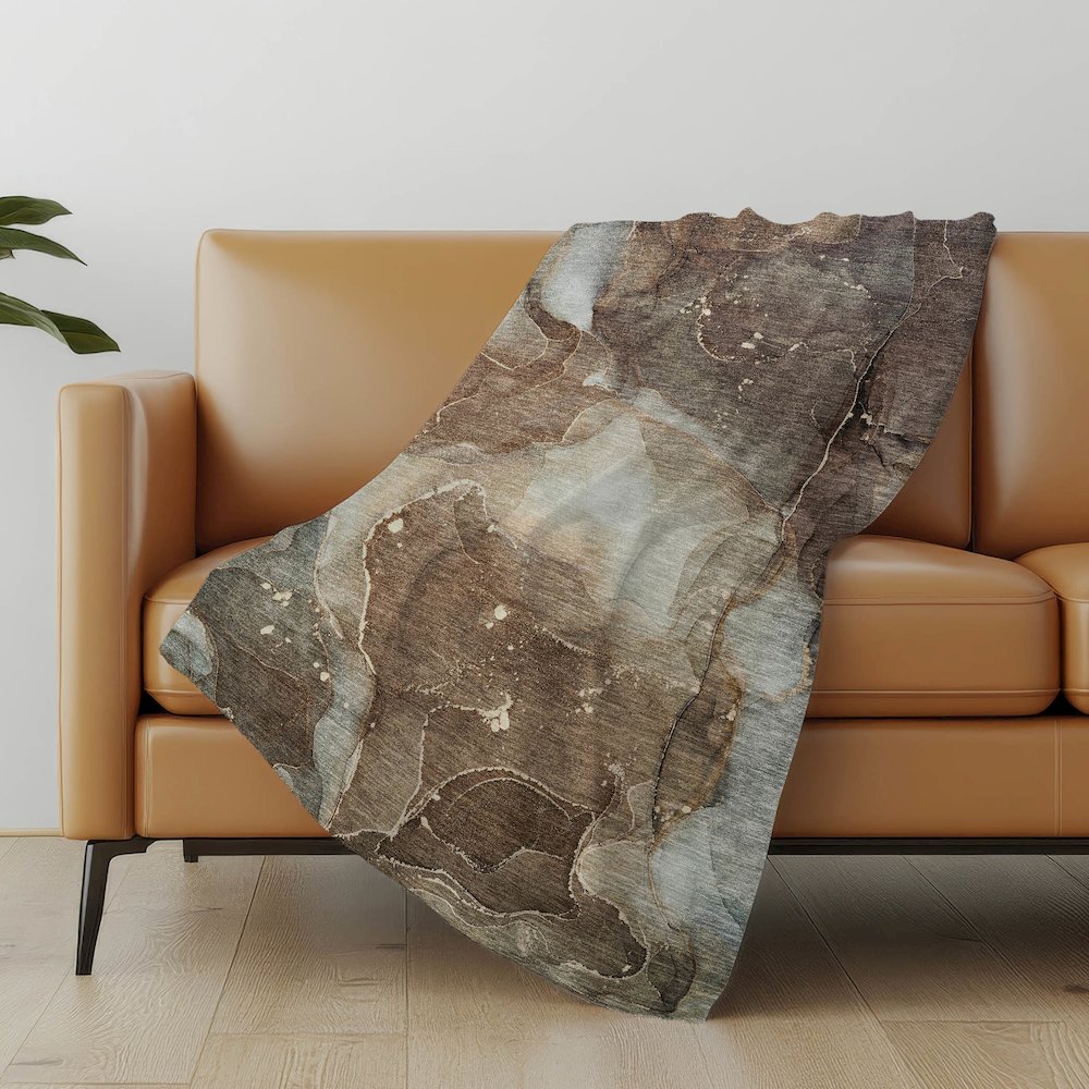 Premium Machine Washable ASB522 Brown 50" x 70" Sherpa Throw Blanket. Picture 5