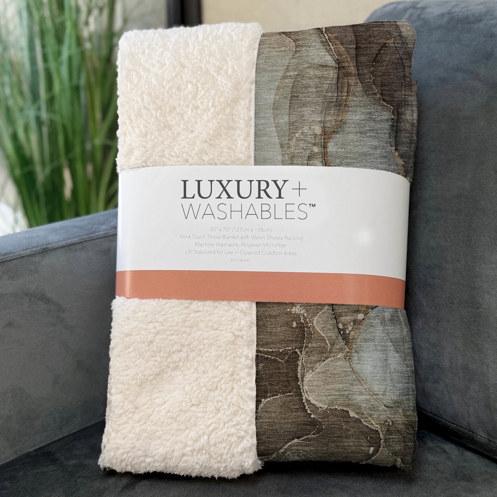 Premium Machine Washable ASB522 Brown 50" x 70" Sherpa Throw Blanket. Picture 3