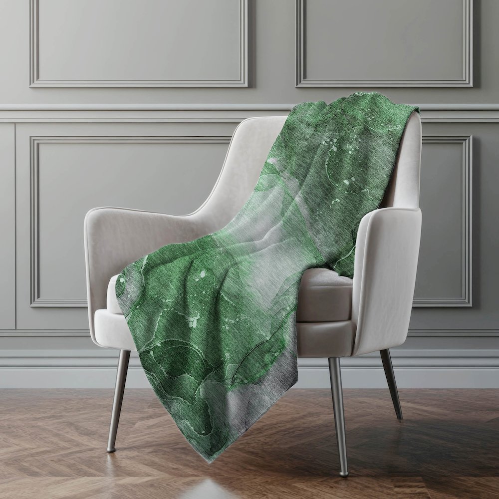 Premium Machine Washable ASB522 Emerald 50" x 70" Sherpa Throw Blanket. Picture 4