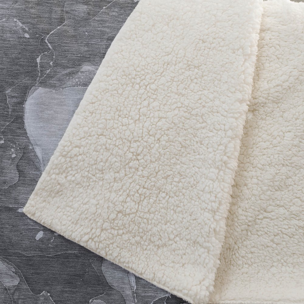 Premium Machine Washable ASB522 Gray 50" x 70" Sherpa Throw Blanket. Picture 2