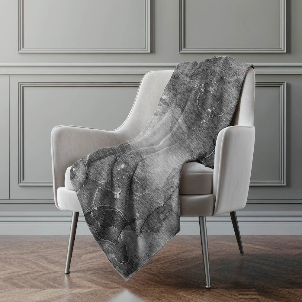 Premium Machine Washable ASB522 Gray 50" x 70" Sherpa Throw Blanket. Picture 4