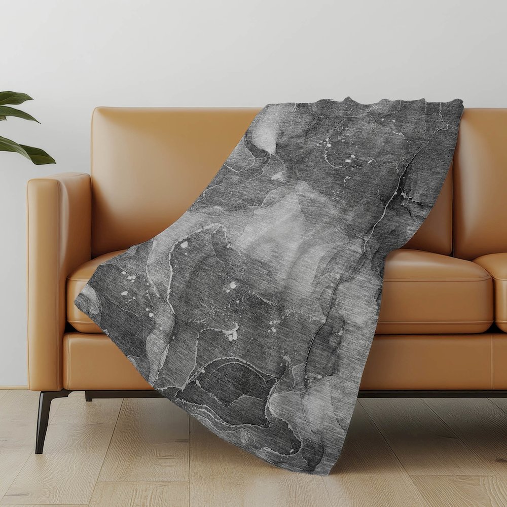 Premium Machine Washable ASB522 Gray 50" x 70" Sherpa Throw Blanket. Picture 5