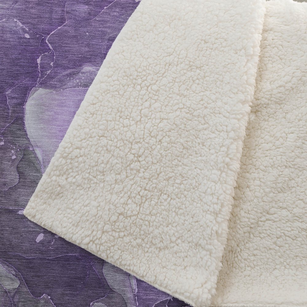 Premium Machine Washable ASB522 Purple 50" x 70" Sherpa Throw Blanket. Picture 2