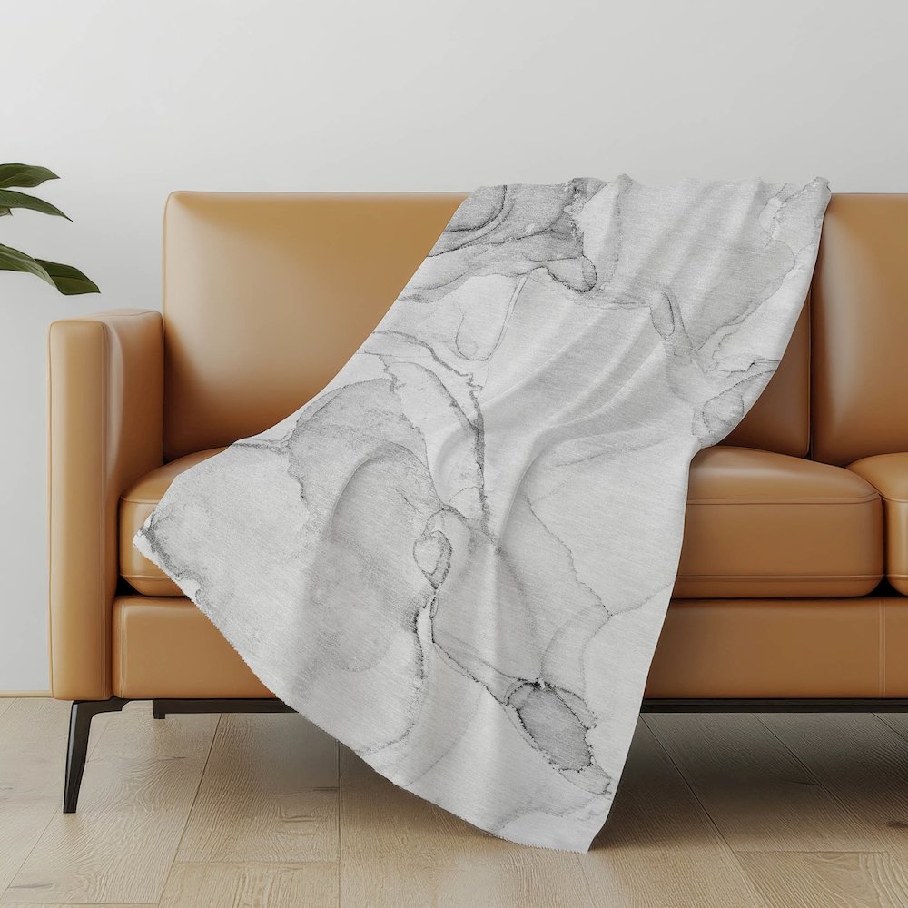 Premium Machine Washable ASB523 Silver 50" x 70" Sherpa Throw Blanket. Picture 5