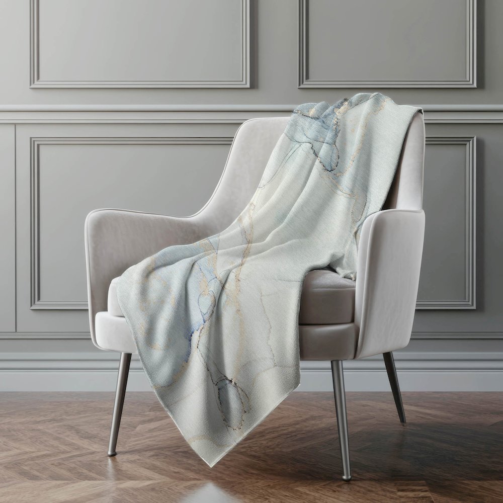 Premium Machine Washable ASB523 Sky 50" x 70" Sherpa Throw Blanket. Picture 4