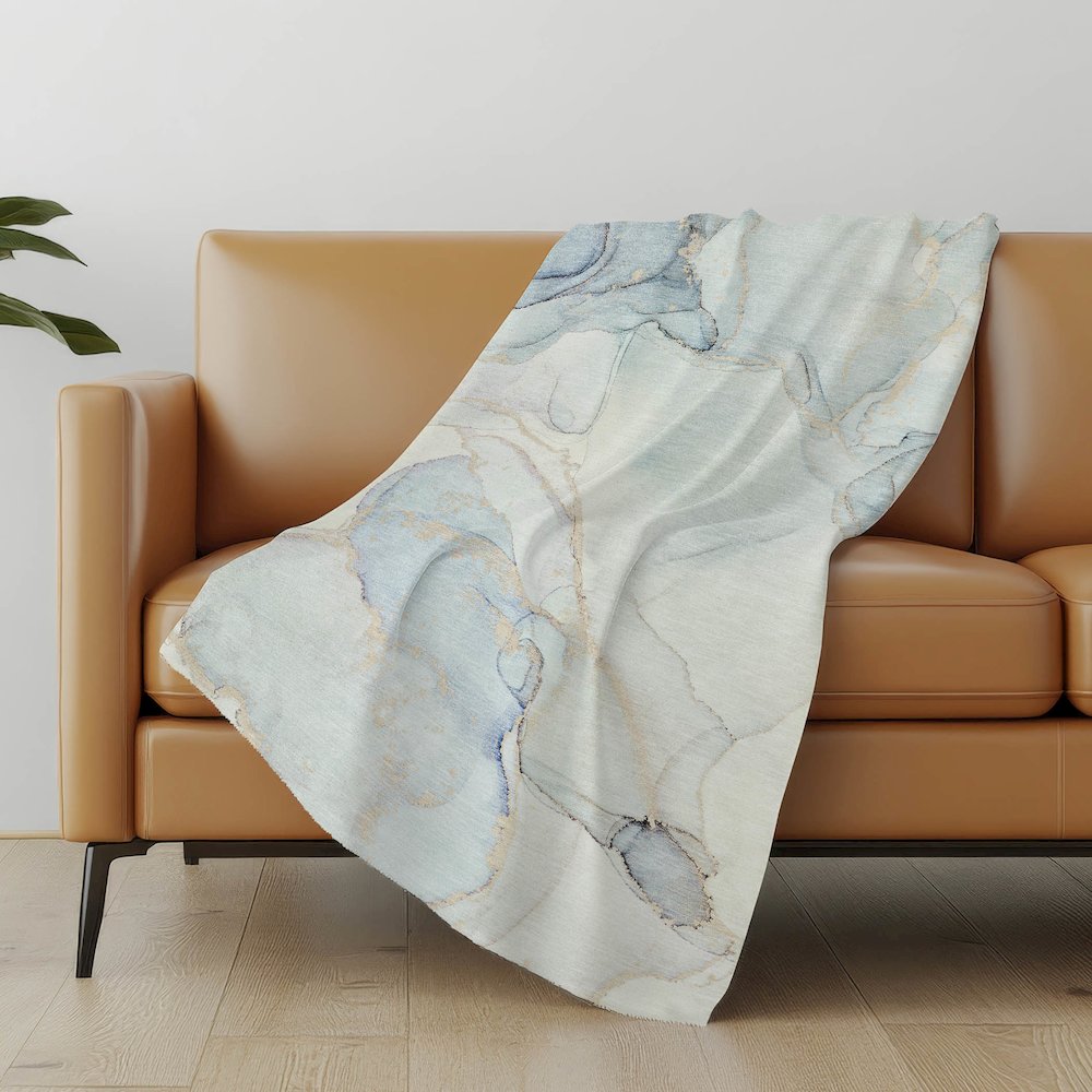Premium Machine Washable ASB523 Sky 50" x 70" Sherpa Throw Blanket. Picture 5