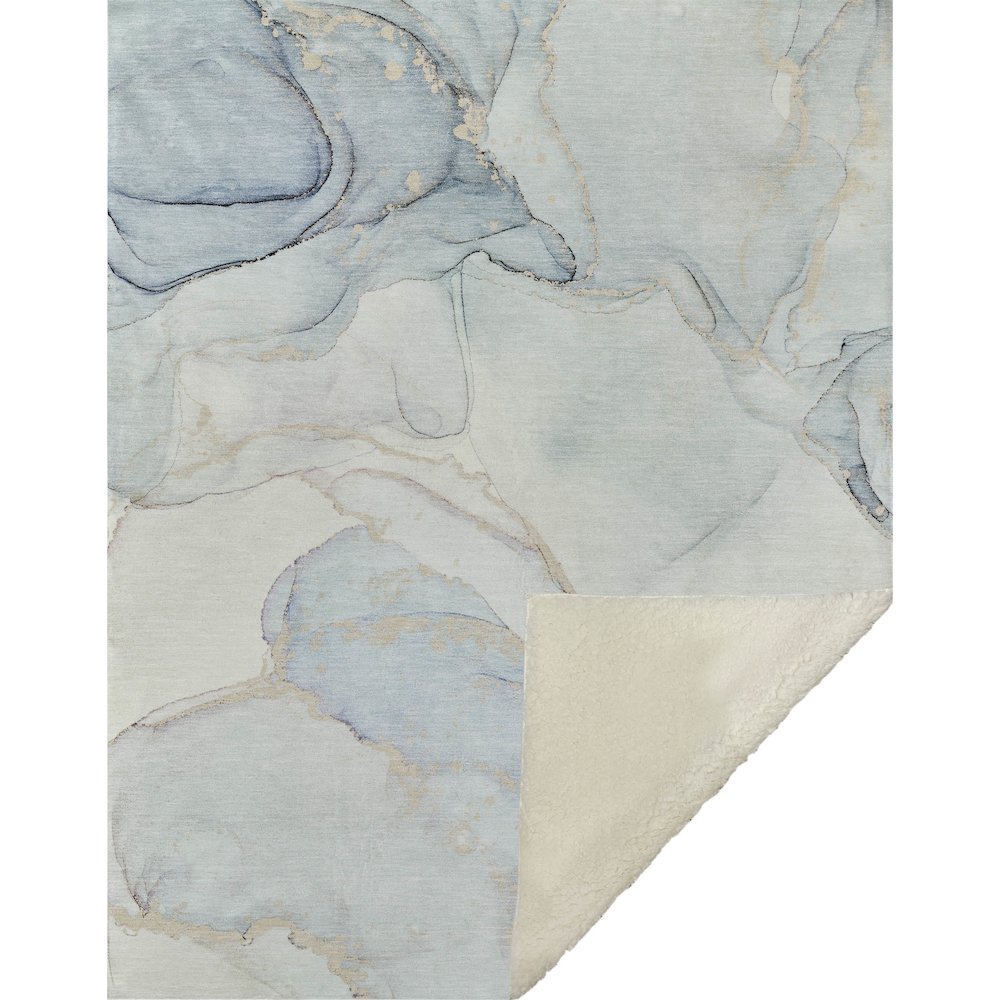 Premium Machine Washable ASB523 Sky 50" x 70" Sherpa Throw Blanket. Picture 1