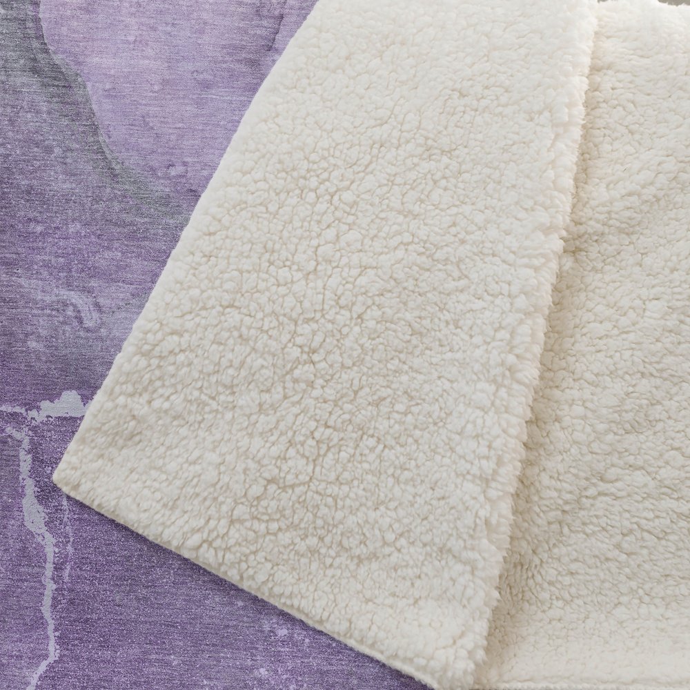 Premium Machine Washable ASB524 Lilac 50" x 70" Sherpa Throw Blanket. Picture 2