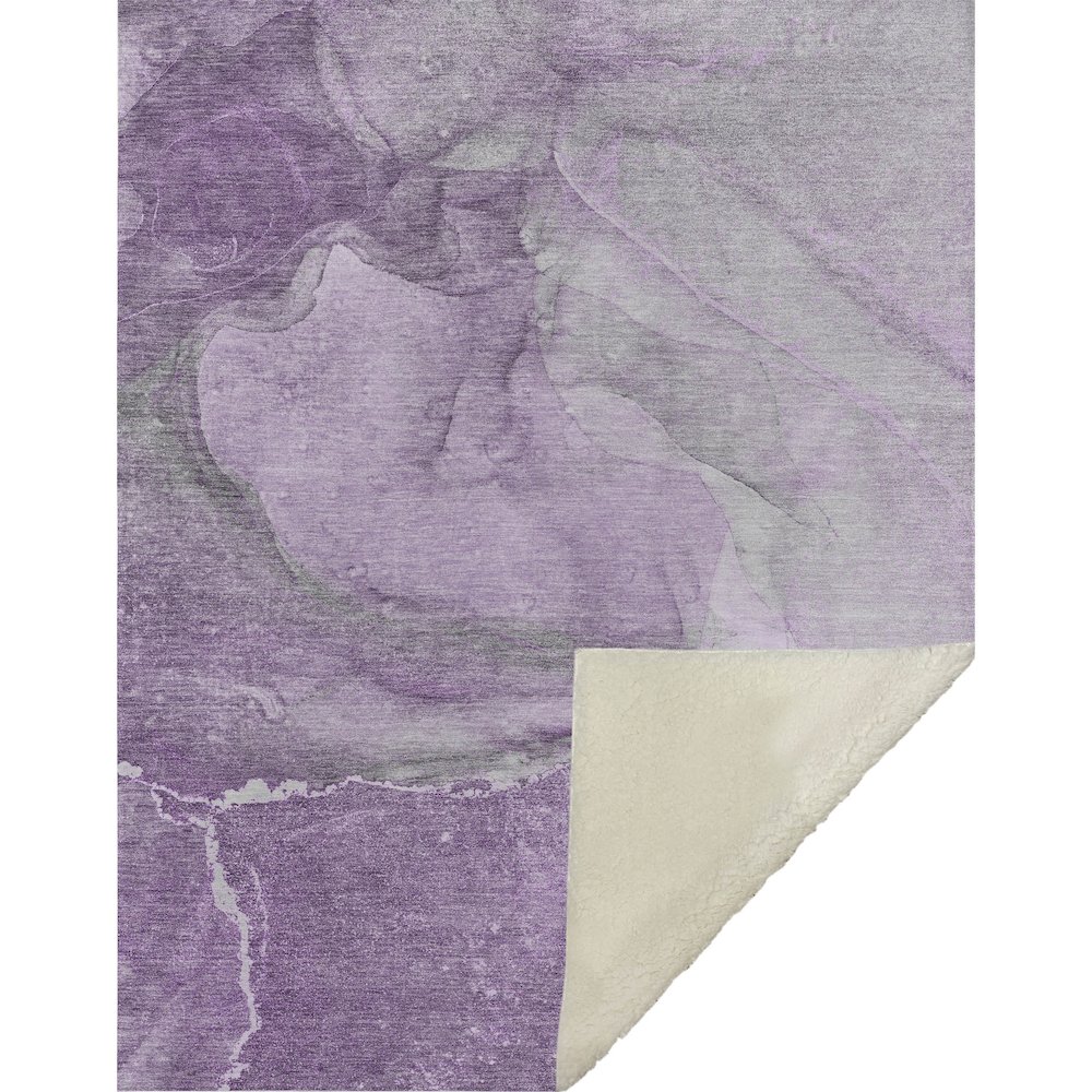 Premium Machine Washable ASB524 Lilac 50" x 70" Sherpa Throw Blanket. Picture 1