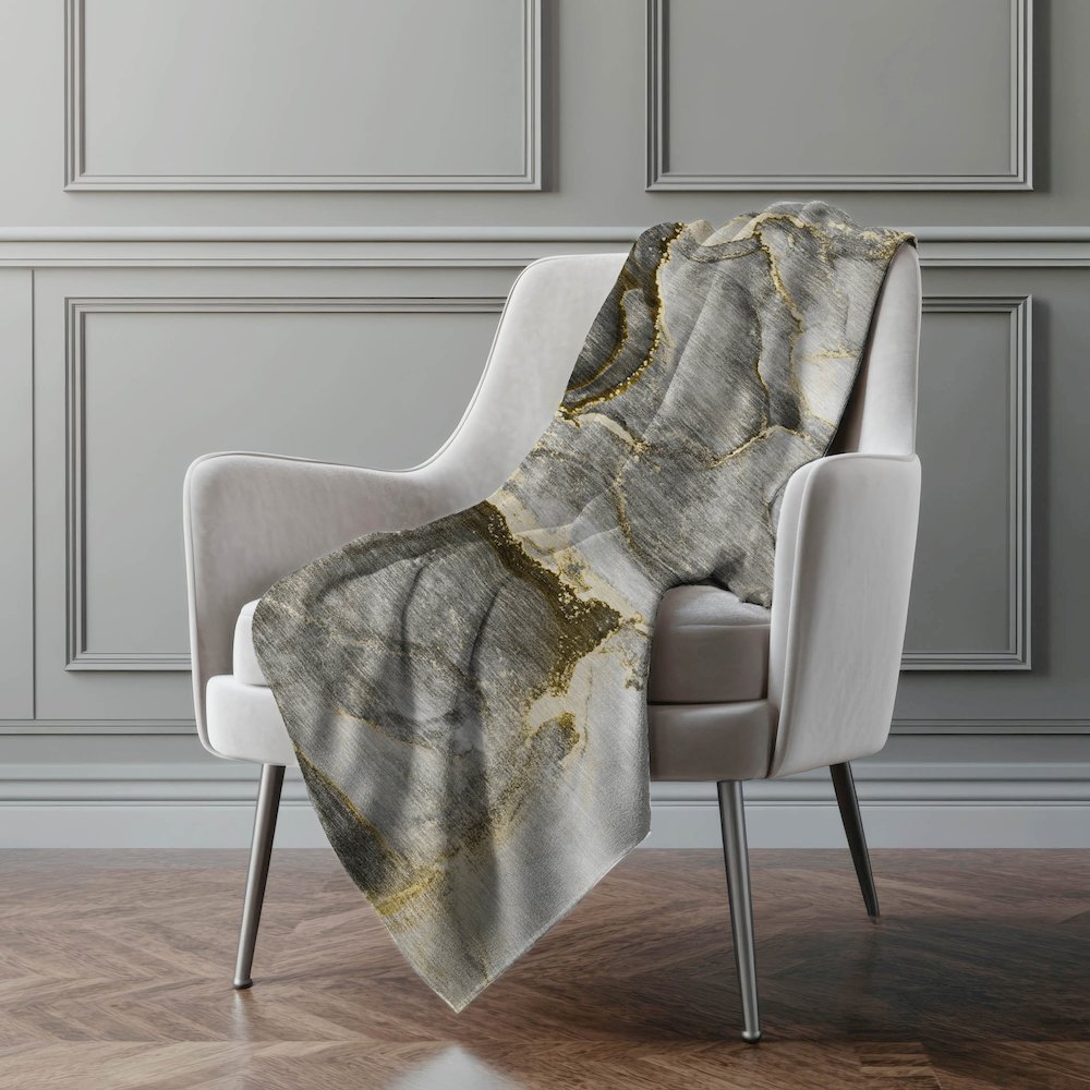 Premium Machine Washable ASB525 Gold 50" x 70" Sherpa Throw Blanket. Picture 4