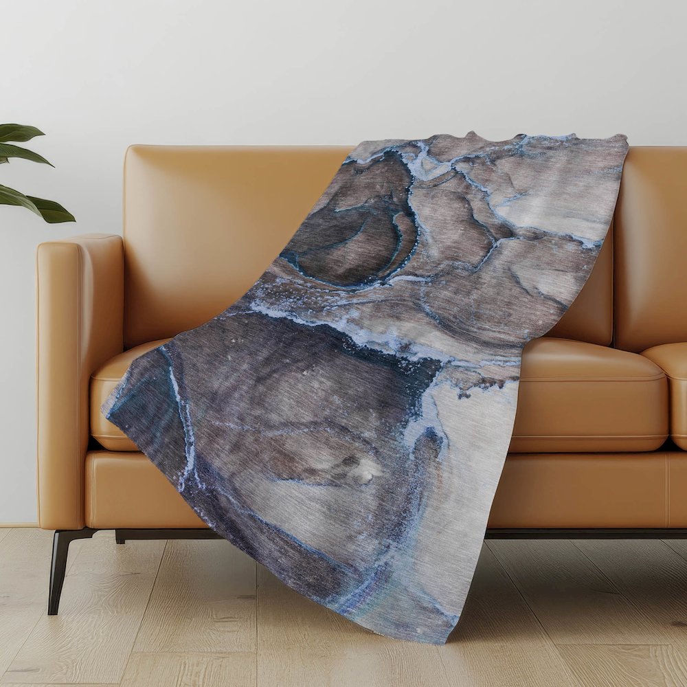 Premium Machine Washable ASB525 Navy 50" x 70" Sherpa Throw Blanket. Picture 5