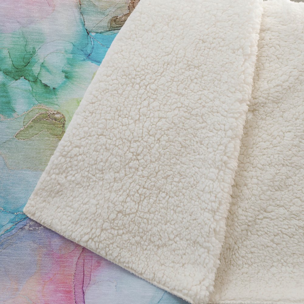 Premium Machine Washable ASB526 Blue 50" x 70" Sherpa Throw Blanket. Picture 2