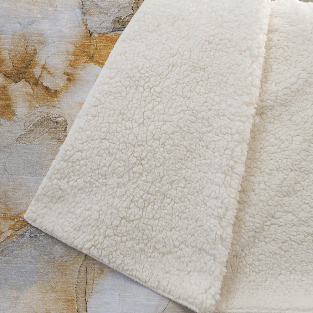 Premium Machine Washable ASB526 Orange 50" x 70" Sherpa Throw Blanket. Picture 2