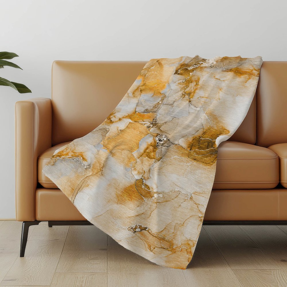 Premium Machine Washable ASB526 Orange 50" x 70" Sherpa Throw Blanket. Picture 5