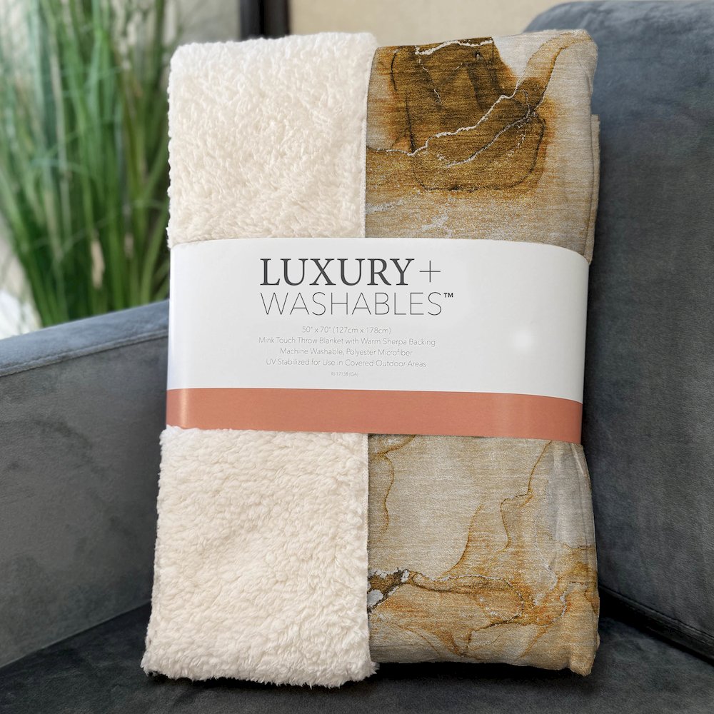 Premium Machine Washable ASB526 Orange 50" x 70" Sherpa Throw Blanket. Picture 3