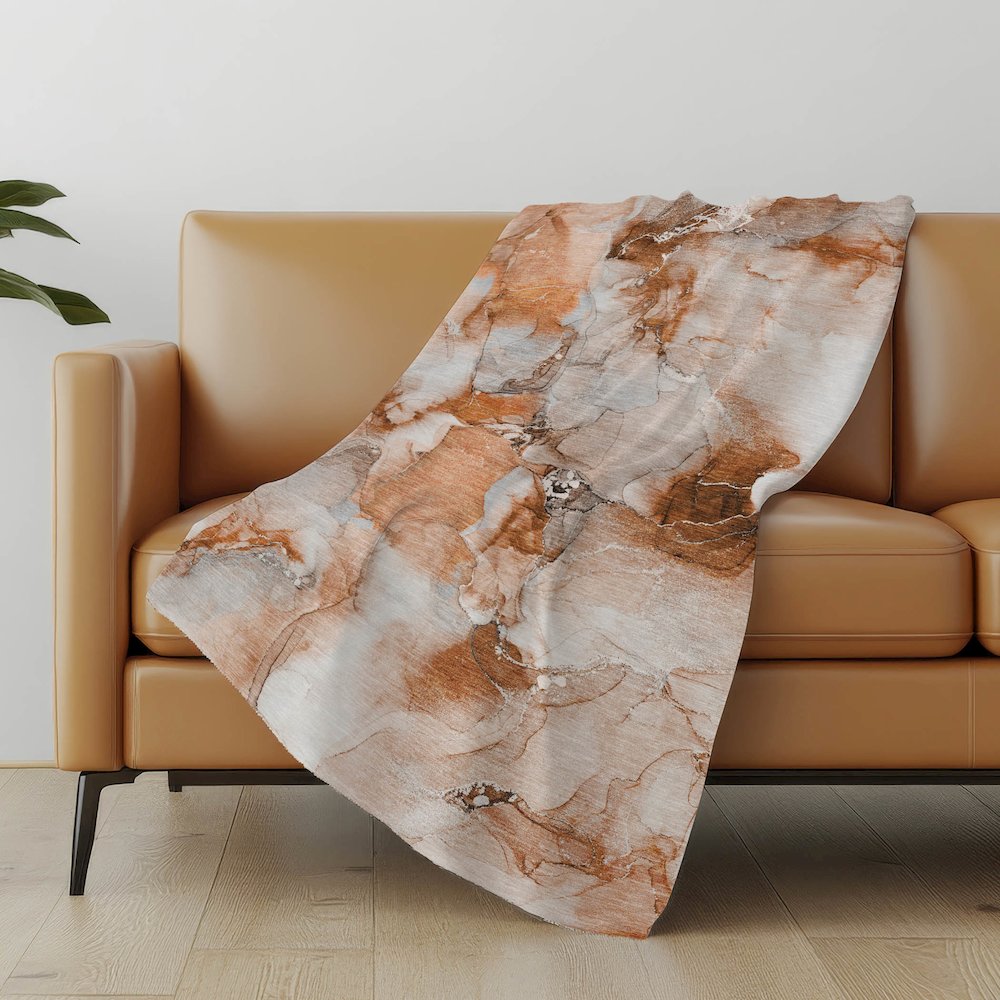 Premium Machine Washable ASB526 Paprika 50" x 70" Sherpa Throw Blanket. Picture 5