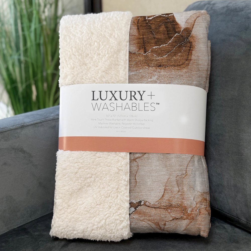 Premium Machine Washable ASB526 Paprika 50" x 70" Sherpa Throw Blanket. Picture 3