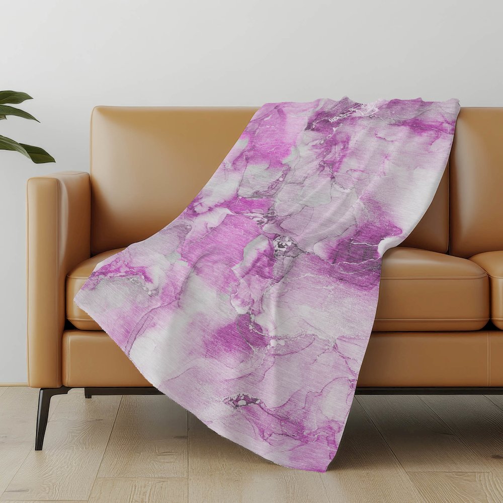 Premium Machine Washable ASB526 Pink 50" x 70" Sherpa Throw Blanket. Picture 5