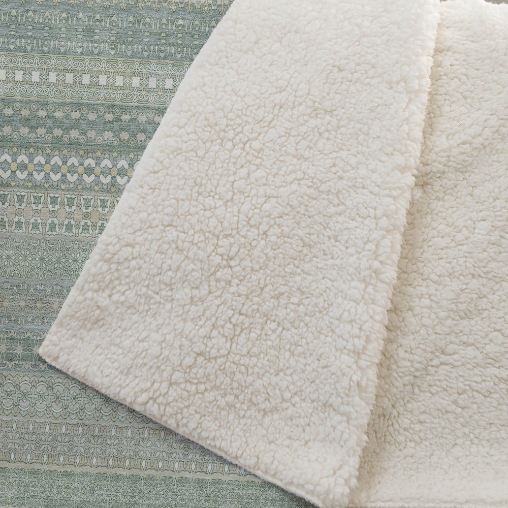 Premium Machine Washable ASB527 Aloe 50" x 70" Sherpa Throw Blanket. Picture 2