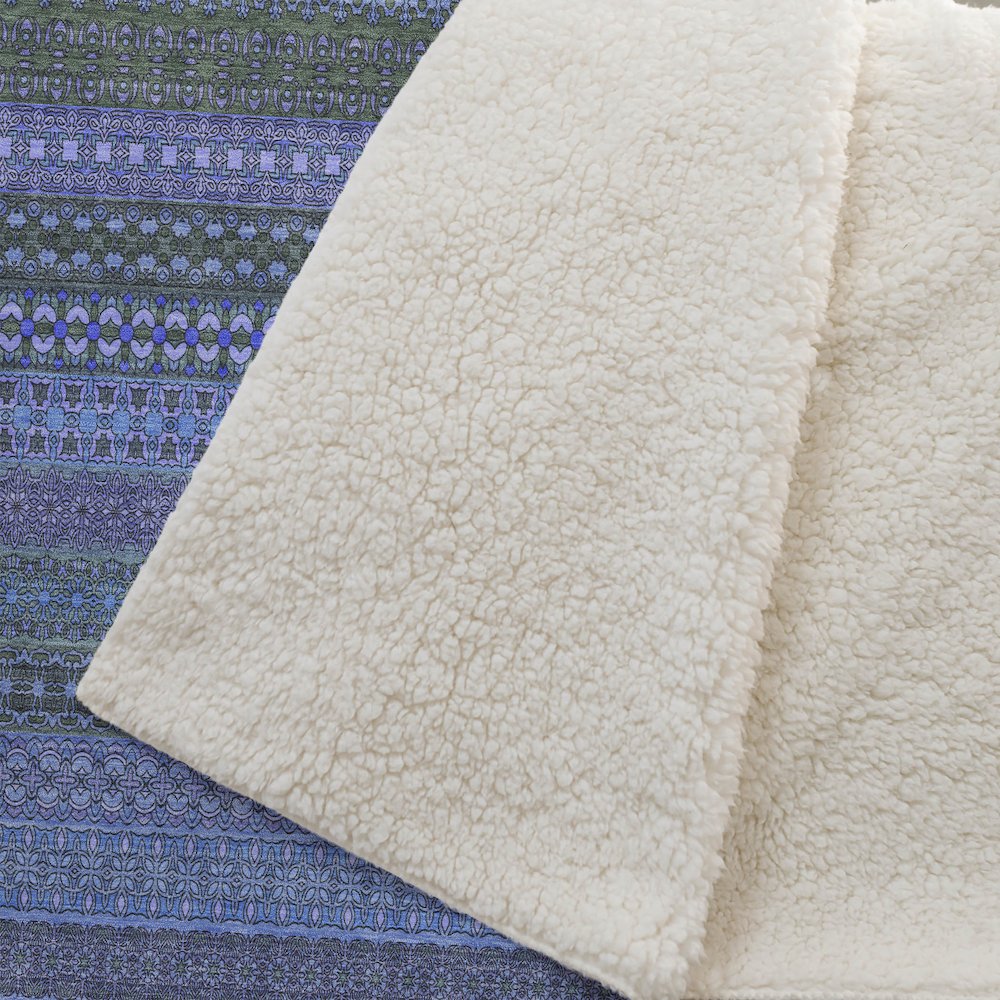 Premium Machine Washable ASB527 Blue 50" x 70" Sherpa Throw Blanket. Picture 2