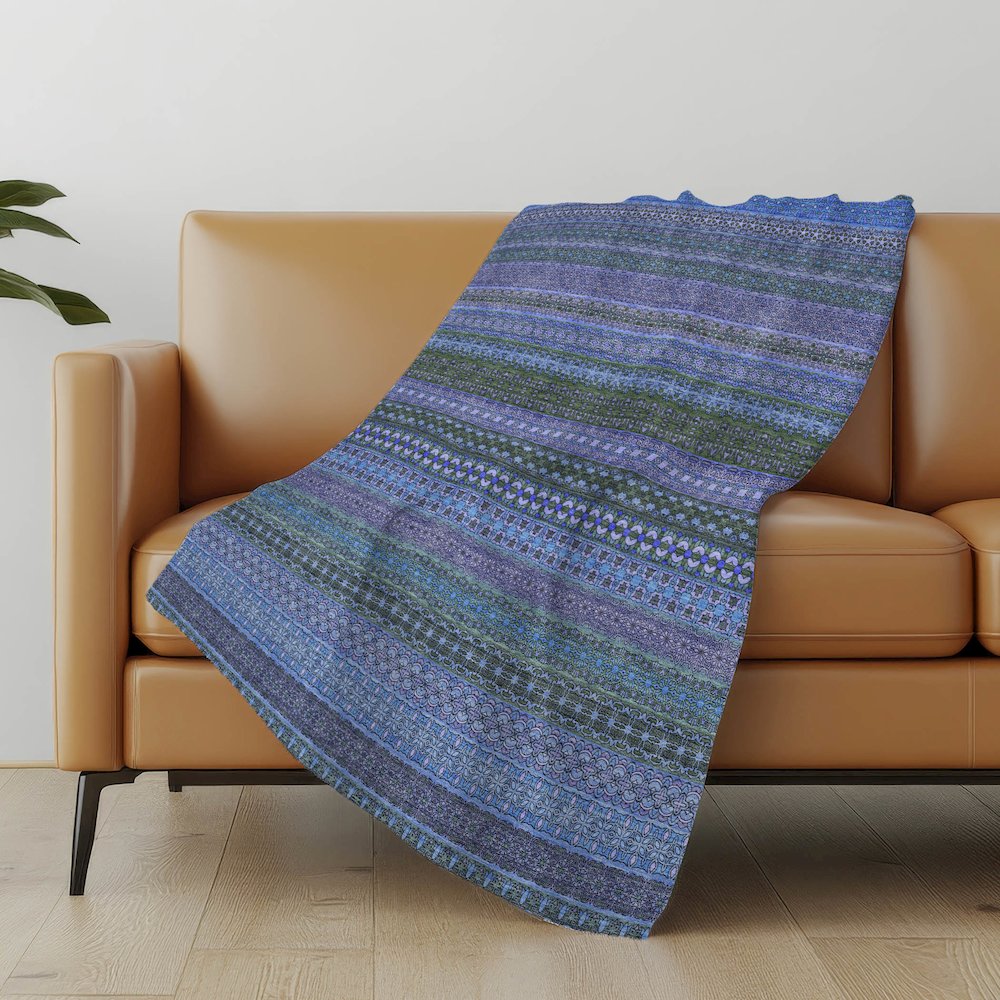 Premium Machine Washable ASB527 Blue 50" x 70" Sherpa Throw Blanket. Picture 5