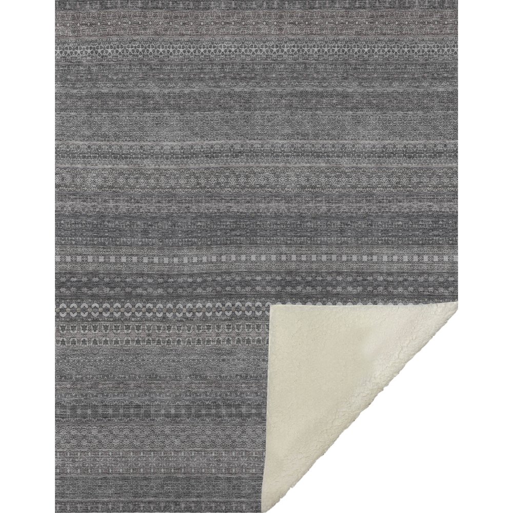 Premium Machine Washable ASB527 Gray 50" x 70" Sherpa Throw Blanket. Picture 1