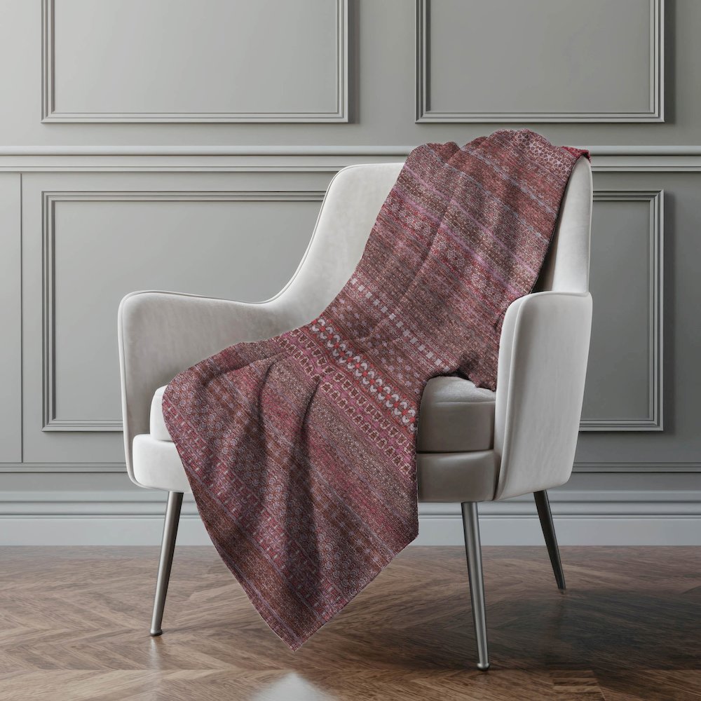 Premium Machine Washable ASB527 Merlot 50" x 70" Sherpa Throw Blanket. Picture 4