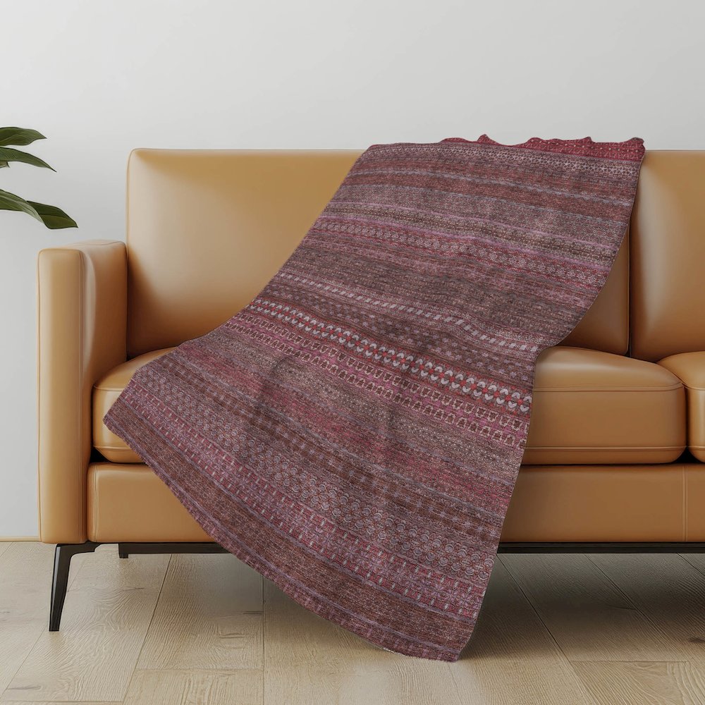 Premium Machine Washable ASB527 Merlot 50" x 70" Sherpa Throw Blanket. Picture 5