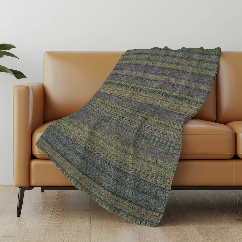 Premium Machine Washable ASB527 Olive 50" x 70" Sherpa Throw Blanket. Picture 5