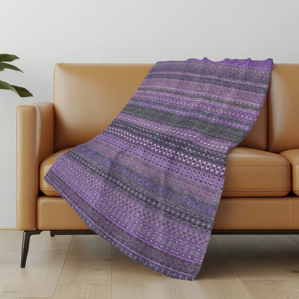 Premium Machine Washable ASB527 Purple 50" x 70" Sherpa Throw Blanket. Picture 5